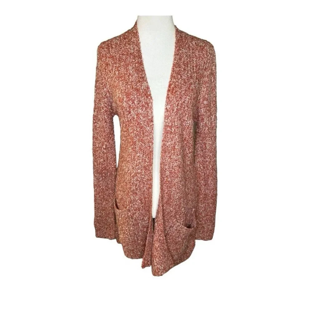 NEW Steve Madden Women’s Small Rust Cardigan Open Front Pockets‎ Long Sleeve NWT